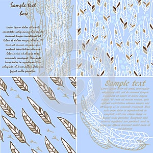 Set of cute vector cards and patterns for easter