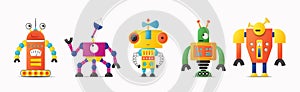 Set of cute vector robot or monster characters for kids