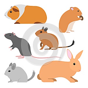 Set of cute vector rodents