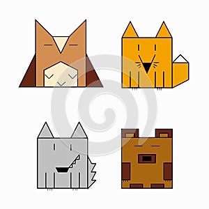 Set of cute woodland animals