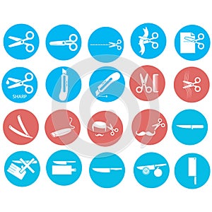 set of cutting tools. Vector illustration decorative design