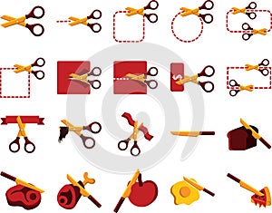 set of cutting tools. Vector illustration decorative design