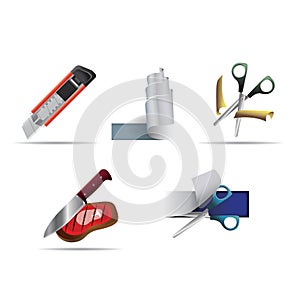set of cutting tools. Vector illustration decorative design