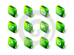 Set Cyber security, Binary code, NFT contract, Digital crypto art, blockchain technology, and icon. Vector