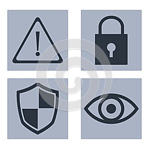 Set of cyber security icons
