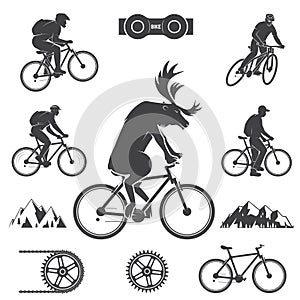 Set of cycling Mountain Bike Icons