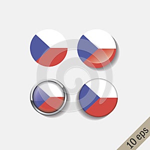 Set of CZECH REPUBLIC flags round badges