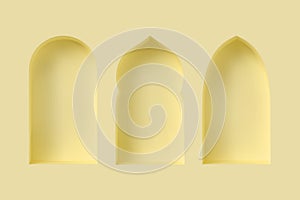 Set of 3d Arabic style windows.