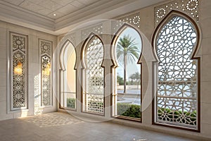 Set of 3D Arabic style windows photo