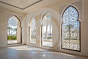 Set of 3D Arabic style windows photo