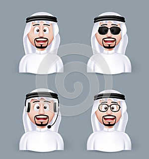 Set of 3D Dimension Arab Man in Different Professional photo