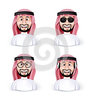 Set of 3D Dimension Saudi Arab Man