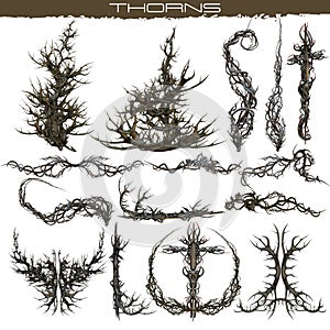 Set of 3d thorns