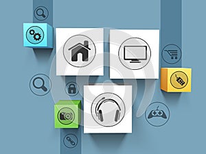 Set of 3D web icons.