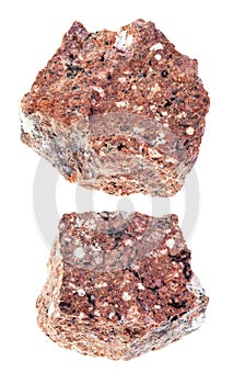 Set of dacite stones cutout on white