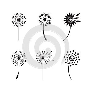 Set of Dandelion vector icon design