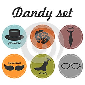 Set of dandy icons