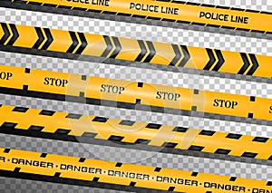 Set of danger caution seamless tapes.