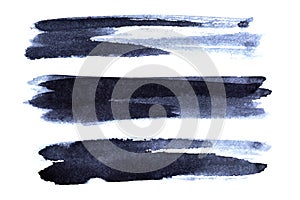 Set of dark bluish brush strokes