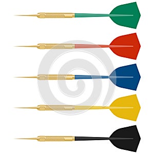 Set of darts for playing darts isolated on a white background. Vector illustration.