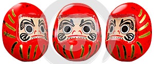 The set of Daruma the traditional Japanese mask, isolated on white background