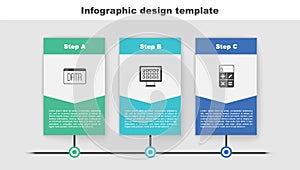 Set Data analysis, Binary code and Calculator. Business infographic template. Vector