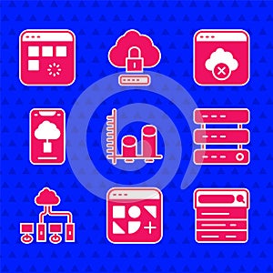 Set Data analysis, Different files, Search engine, Server, Data, Web Hosting, Computer network, Cloud technology data