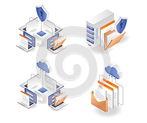 A set of data network and computer security icons