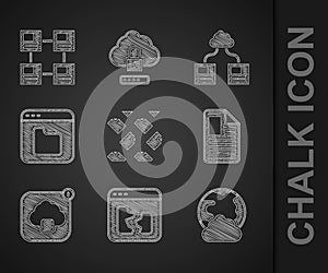 Set Data stream, Broken file, Social network, File document, Cloud technology data transfer, Browser files, and