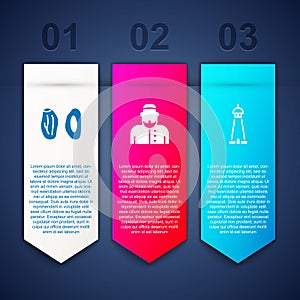 Set Date fruit, Muslim man and Mosque tower or minaret. Business infographic template. Vector