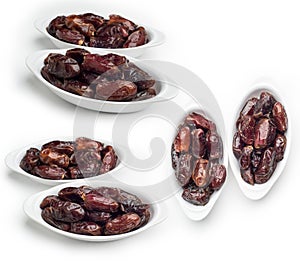 Set of Dates fruit shot in different angles, Clipping path included