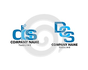 Set of DCS letter initial logo template