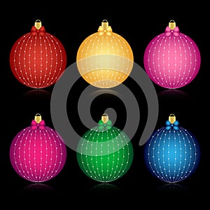 Set of decorated Christmas balls