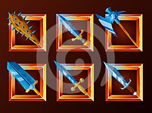 Set of decoration icons for games