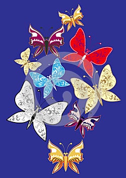 Set of decorative butterflies