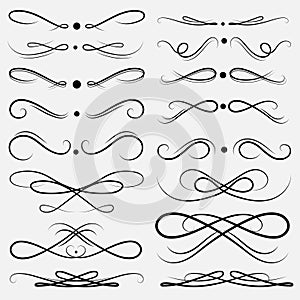 Set Of Decorative Calligraphic Elements For Decoration.