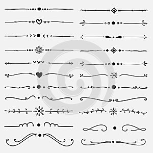 Set Of Decorative Calligraphic Elements For Decoration.