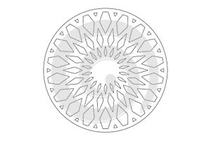 Set decorative circle card for cutting. Geometry, line, flower pattern. Laser cut panel. Vector illustration