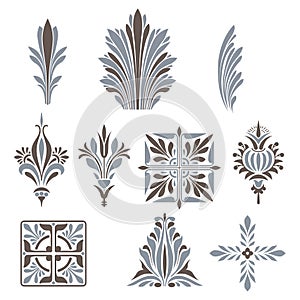 Set of decorative elements