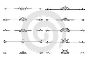 Set of decorative elements, border and page rules frame