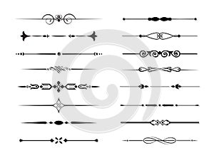 Set of decorative elements, border and page rules frame.