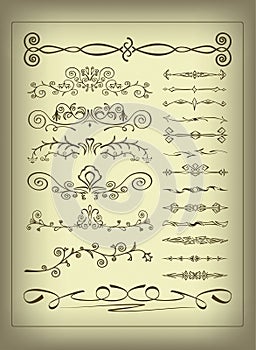 Set of decorative elements