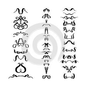 Set of decorative elements and text dividers. hand drawn vector