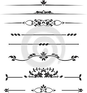 Set of decorative monograms for text, patterned stripes