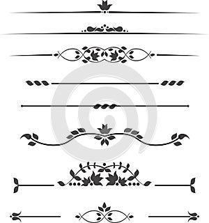 Set of decorative monograms for text, patterned stripes photo