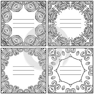 Set of decorative ornamental lace frames