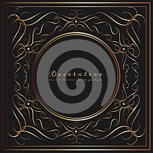 Decorative round frames vintage style.