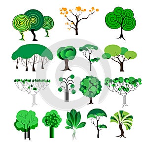 Set of decorative tree / vector