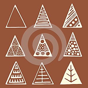 Set of decorative triangles.