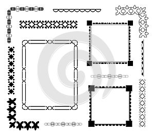 Set of decorative vector frames and borders with abstract geometric and ornamental patterns photo